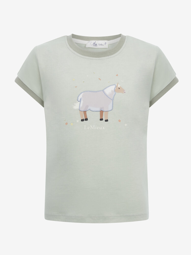 Le Mieux Mini Alex Tee shirt Pistachio Met Vlekken maat 7-8yr