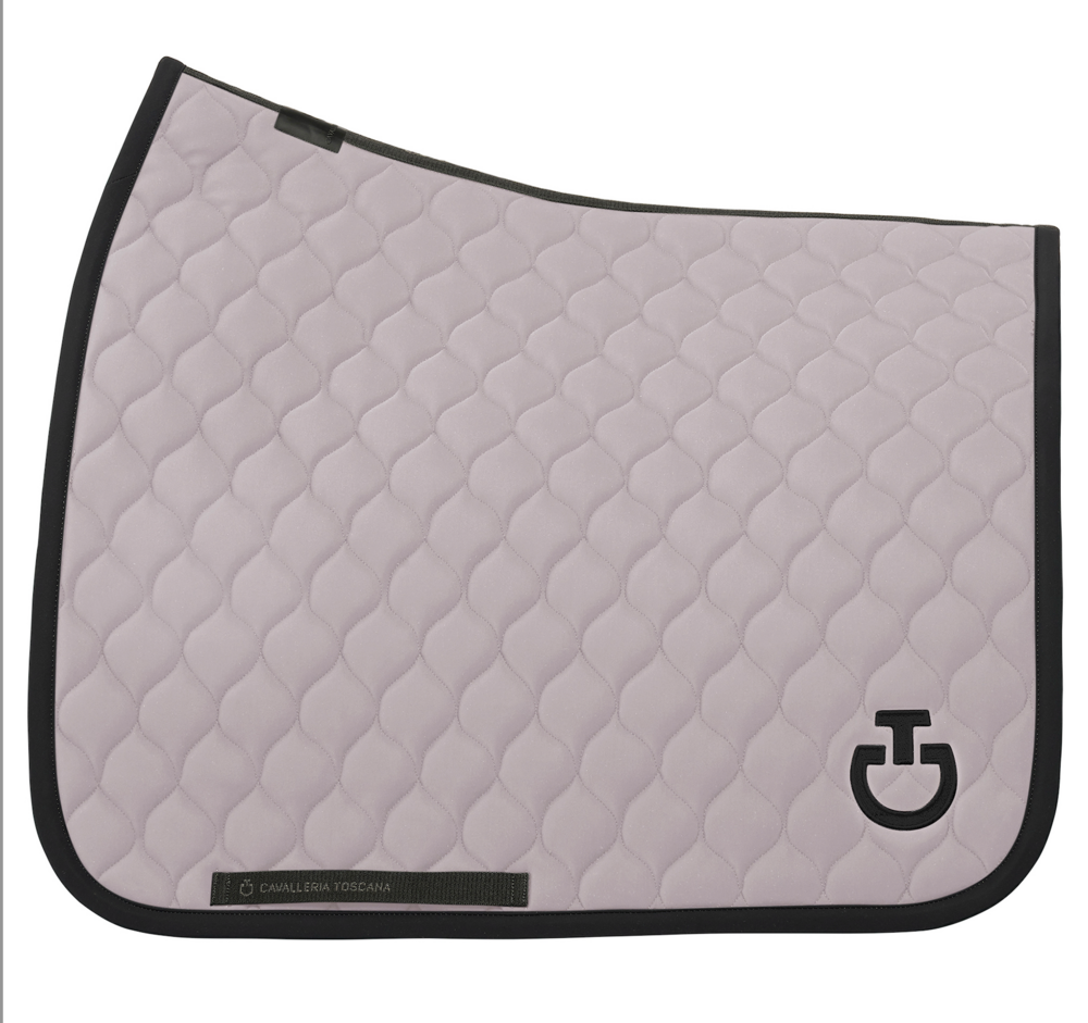 Cavalleria Toscana CIRCULAR QUILTED JERSEY - dressuur-  ROOS met zwart logo maat full