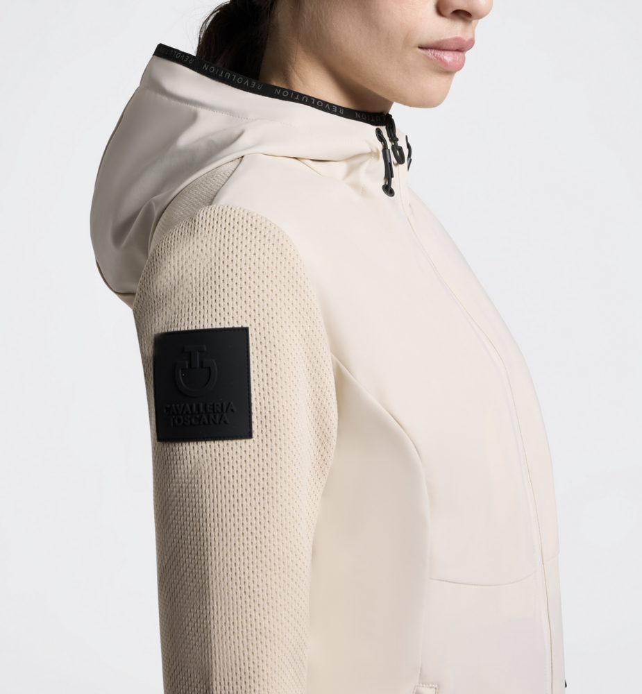 Cavalleria toscana  Hybrid Lightweigh/Tech Knit Hooded Jacket BEIGE/WHITE