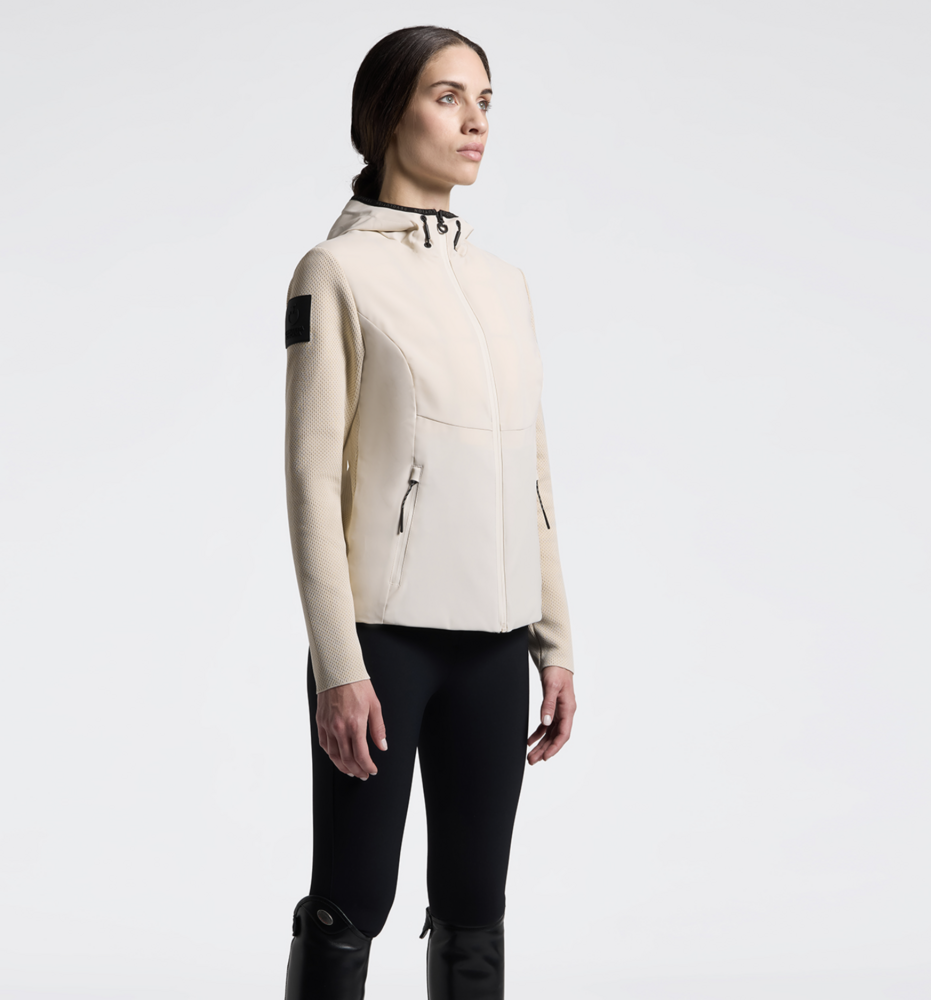 Cavalleria toscana  Hybrid Lightweigh/Tech Knit Hooded Jacket BEIGE/WHITE
