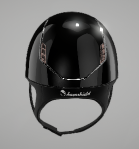 Samshield Cap 2.0 Shadow Glossy Black met blazon Crystal fabric PinkGold P.23