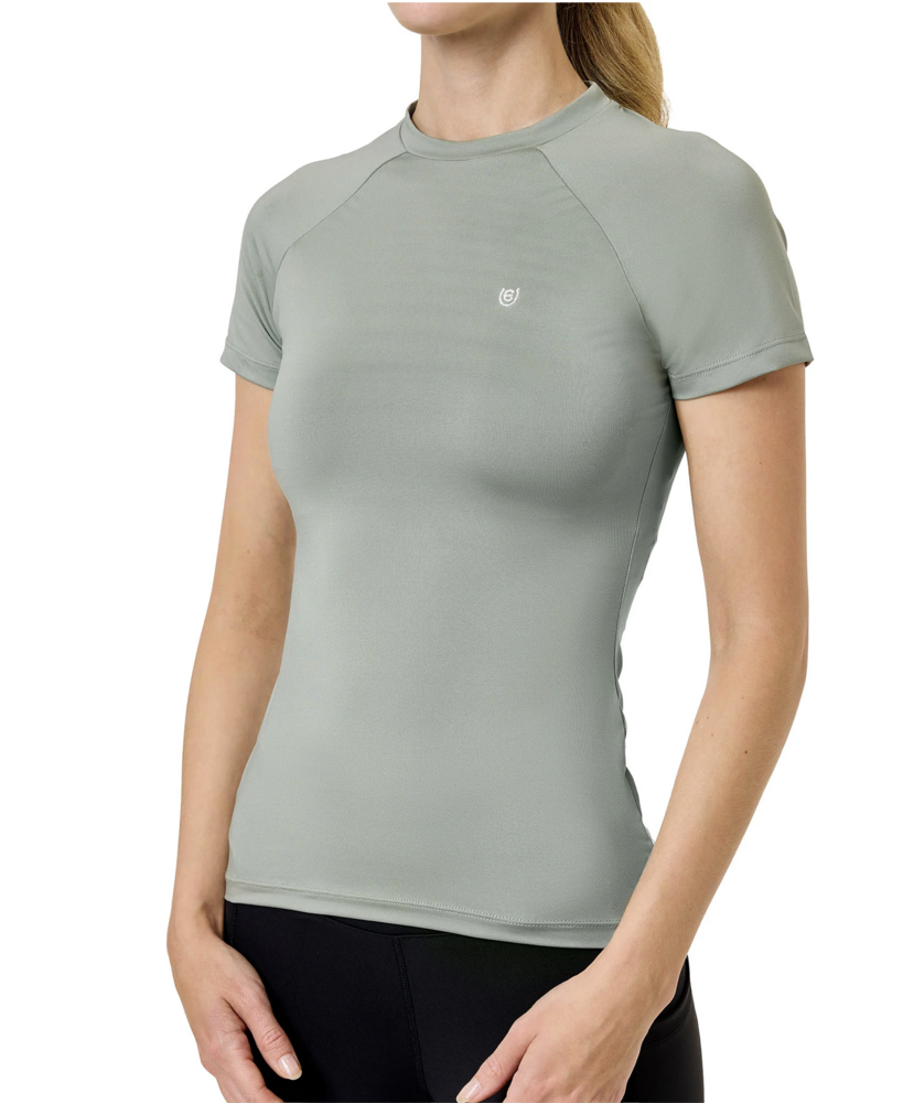 Equestrian Stockholm Dynamic korte mouw top Pistachio white 