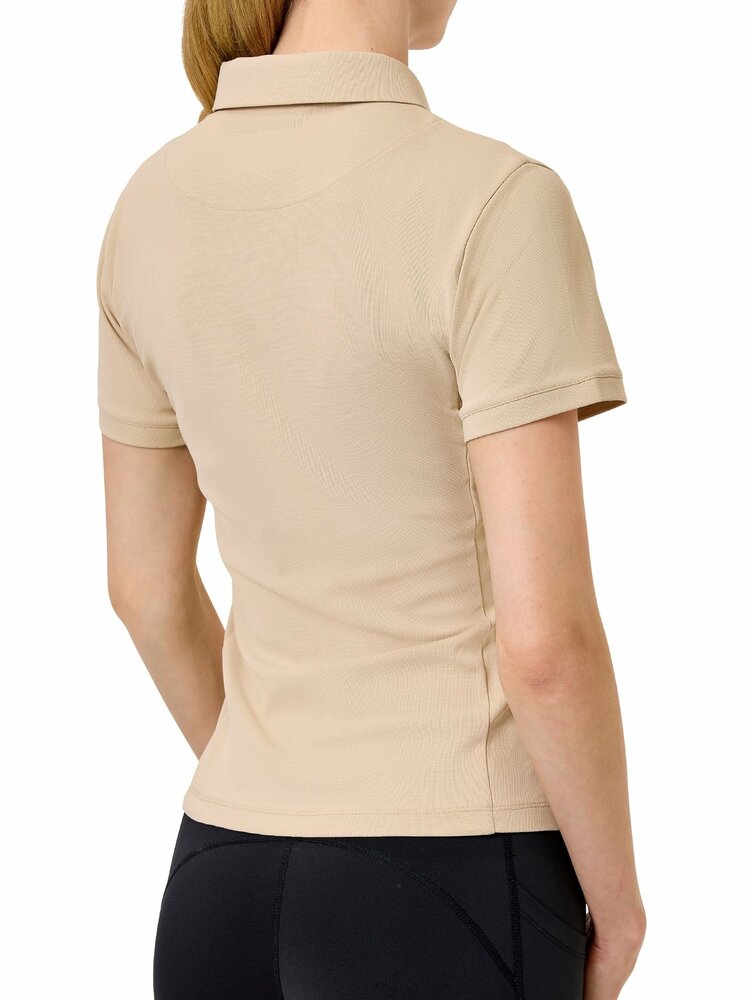 Equestrian Stockholm  polo met korte mouwen en rits - sand