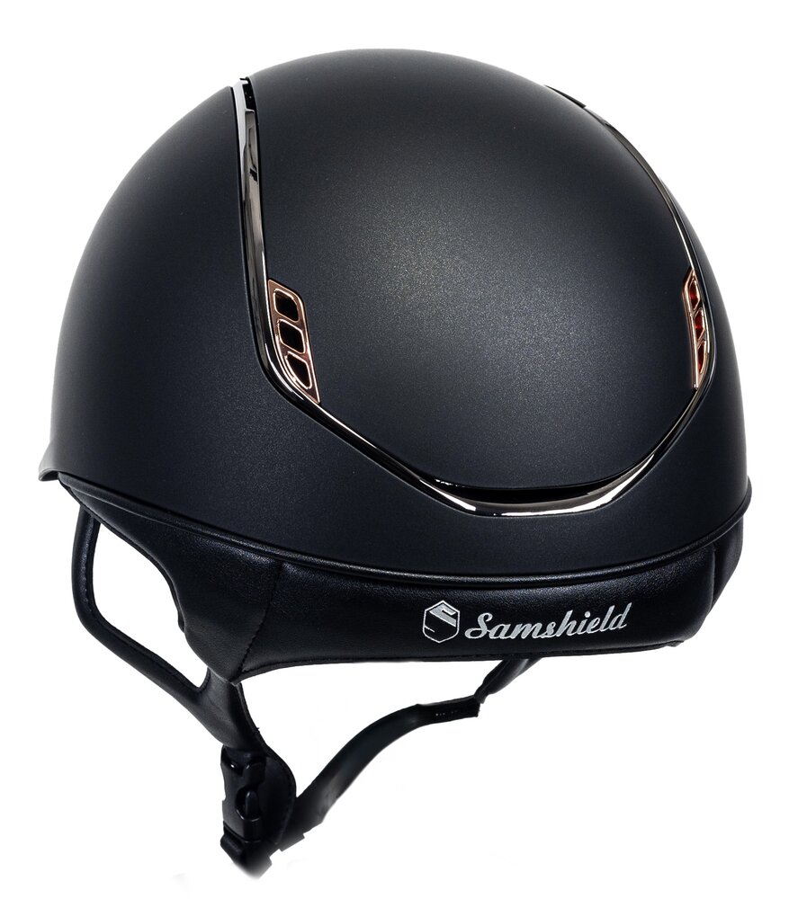 Samshield Cap 2.0 Shadow Matt Black met blazon Crystal fabric Pink Gold P.19