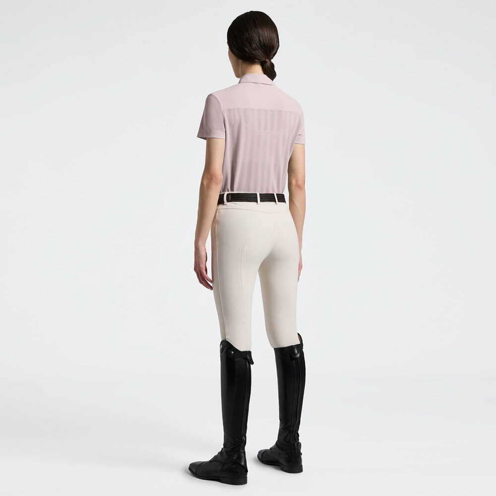 Cavalleria toscana Jacquard Jersey w/insert S/S training Polo Violet Ice