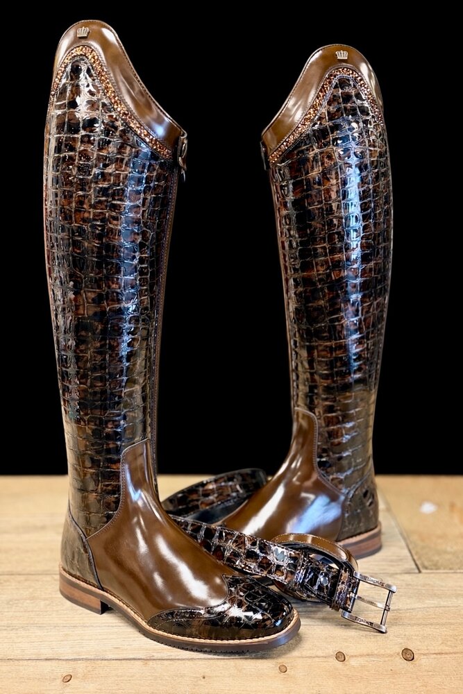 Kingsley rijlaars Capri Vitela croco brown  maat 39 MA-M