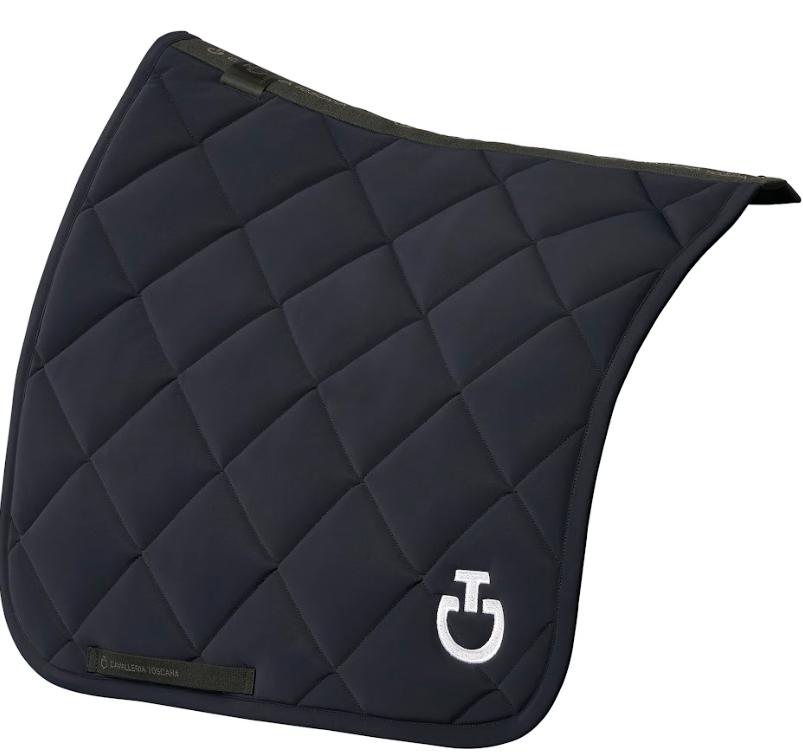 Cavalleria Toscana Diamond Quilted Jersey Dressuur  Navy met wit logo 