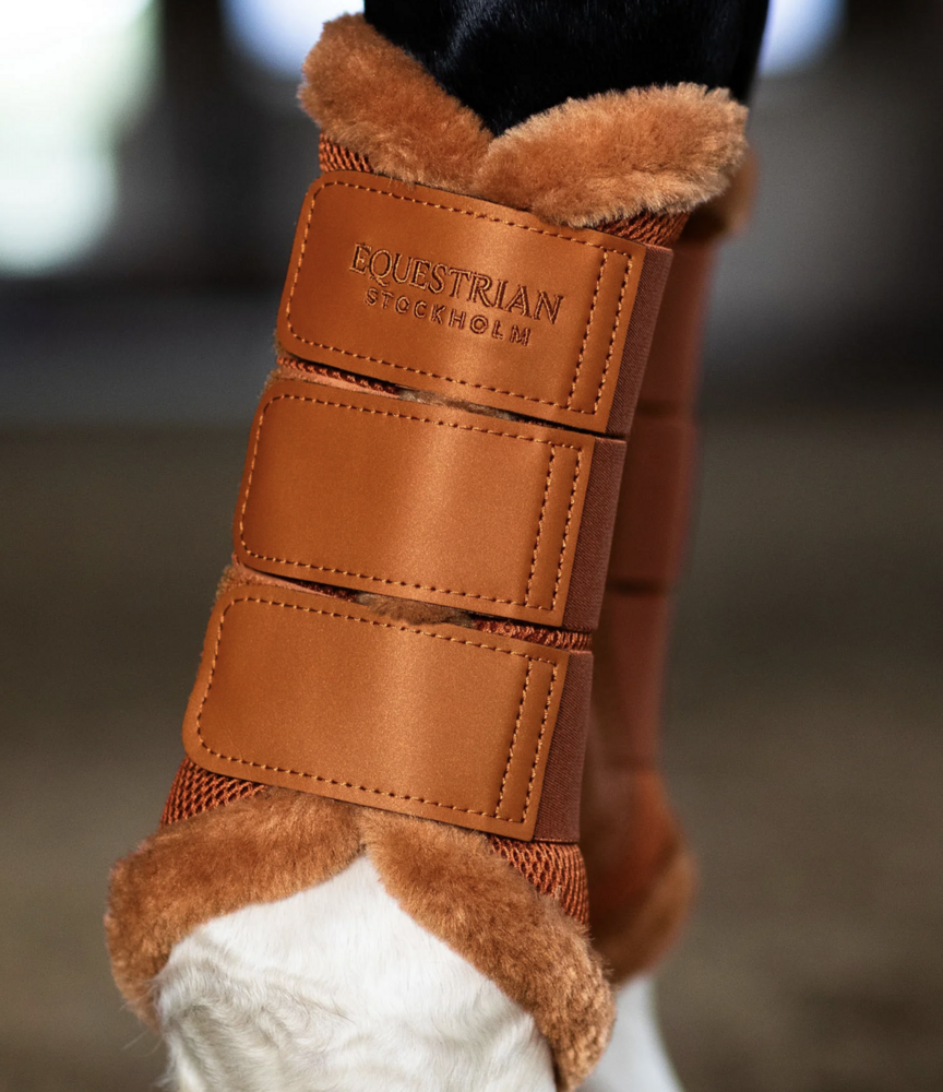 Equestrian Stockholm fur - mesh peesbeschermers Chestnut 