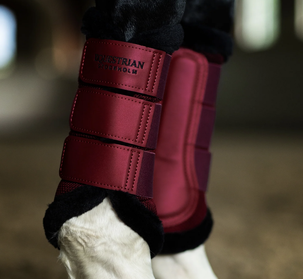 Equestrian Stockholm fur - mesh peesbeschermers Merlot