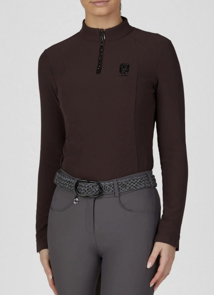 Pikeur 228430   zip - rip - shirt chocolate 