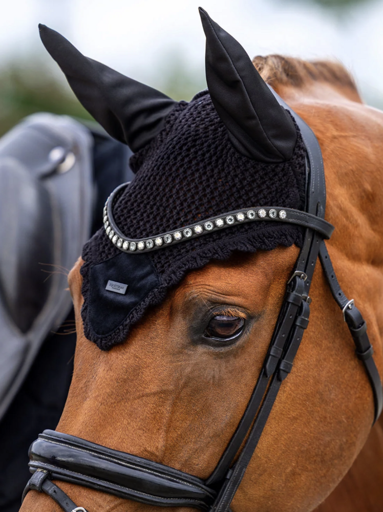  Equestrian Stockholm  oornetje - Velvet - zwart