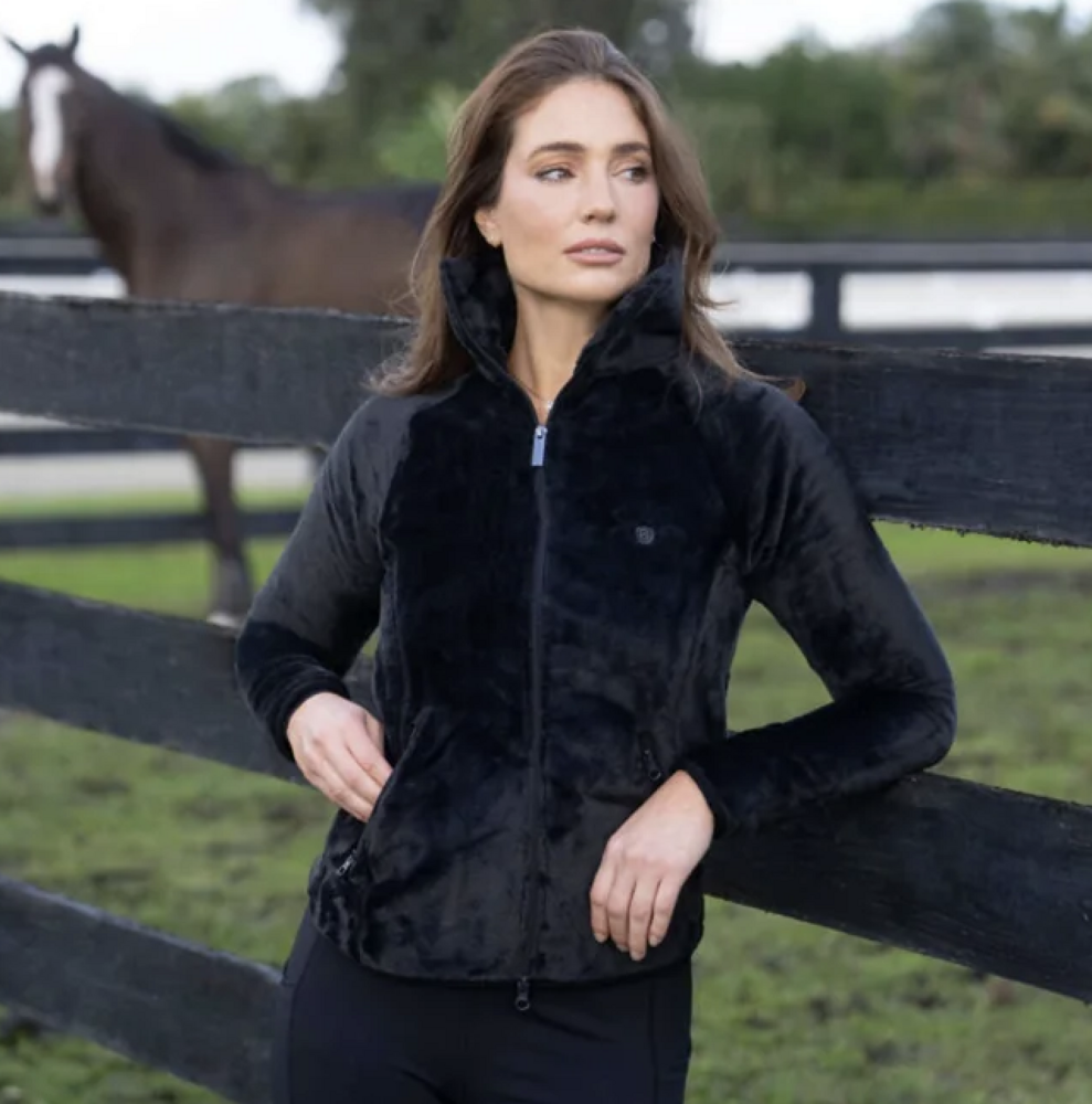 Equestrian Stockholm Velvet Fleece vest zwart 