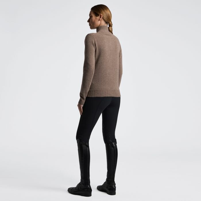 Cavalleria toscana Pure Wool Half Zip Turleneck trui Espresso