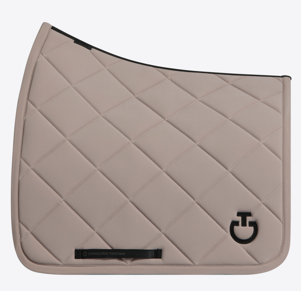 Cavalleria Toscana Diamond Quilted Jersey Dressuur Creme met zwart logo 