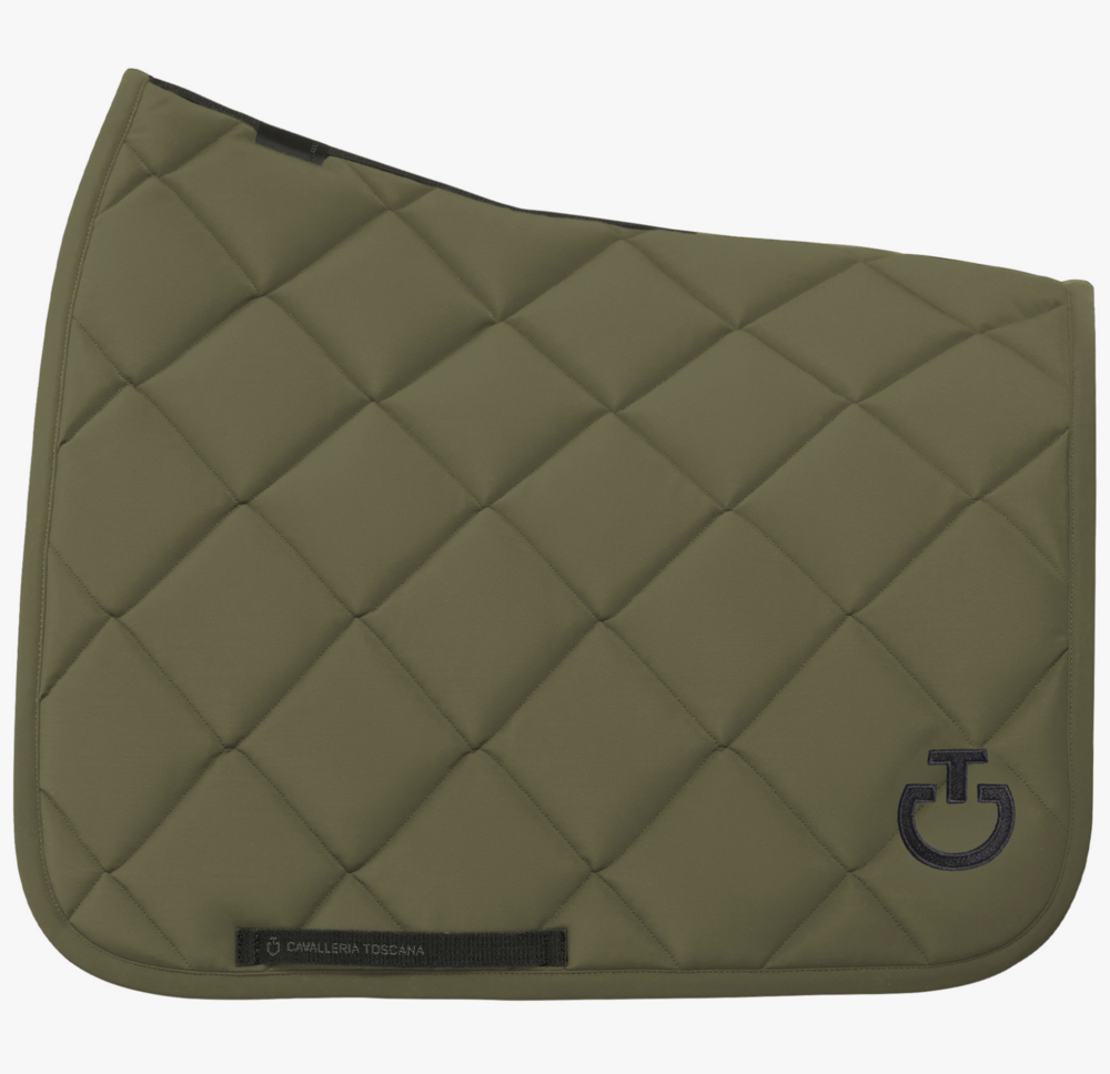 Cavalleria Toscana Diamond Quilted Jersey Dressuur WINTER MOSS met zwart logo 