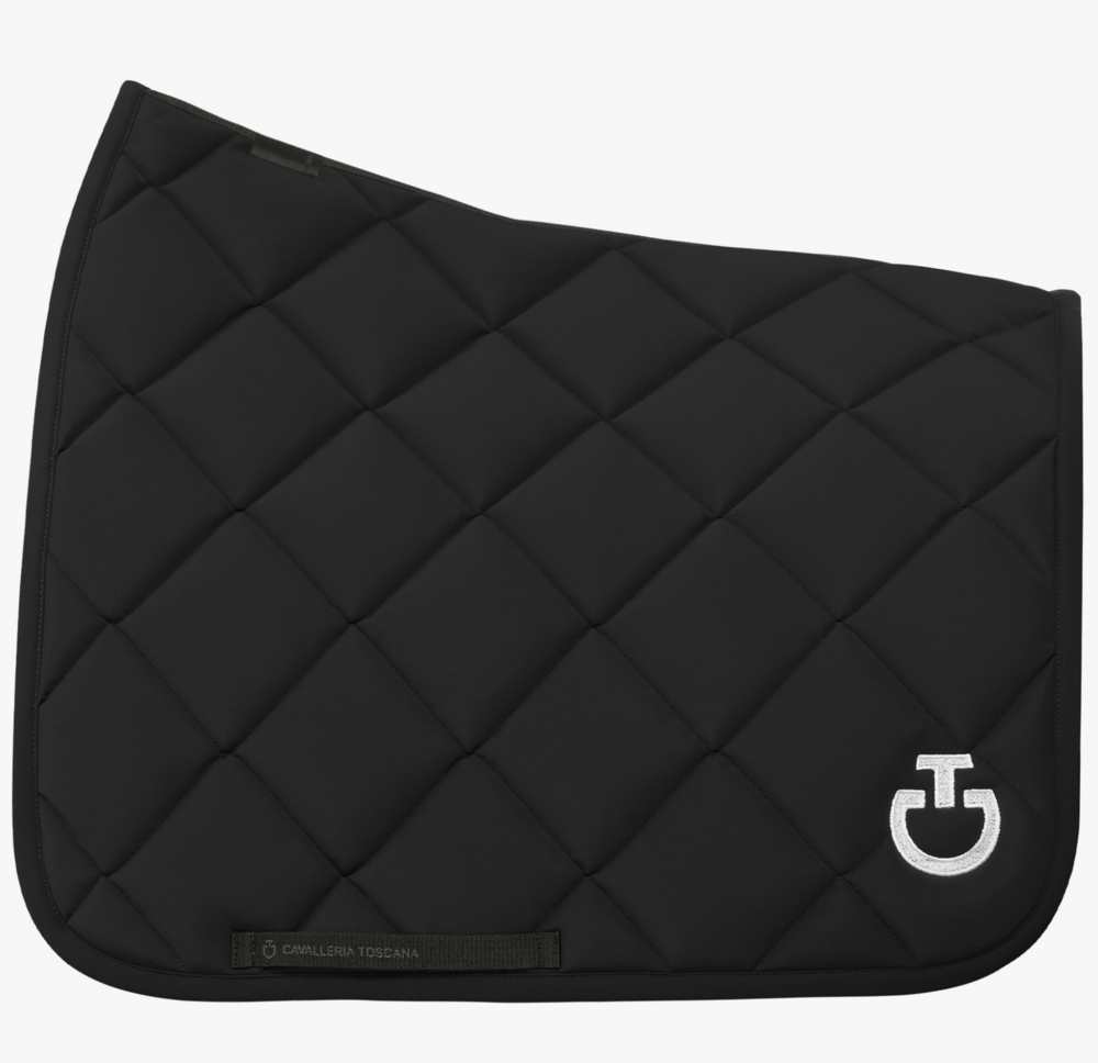 Cavalleria Toscana Diamond Quilted Jersey Dressuur Zwart met zwart logo 