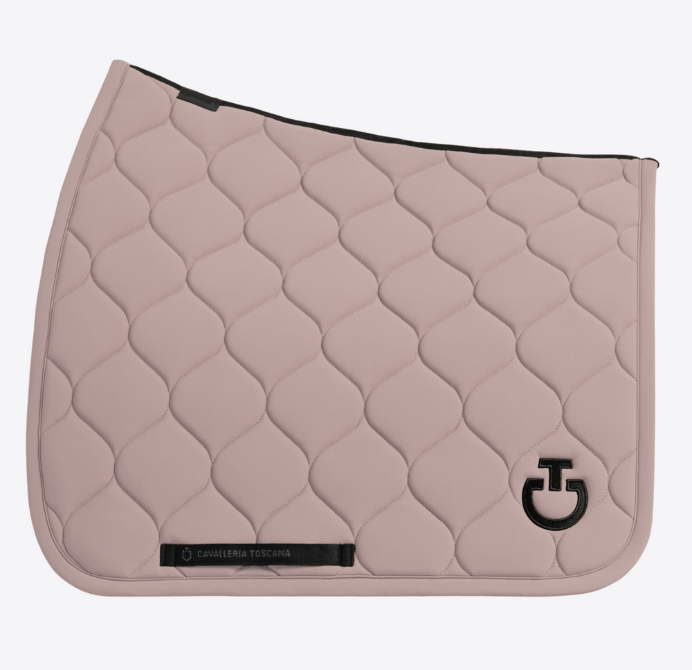 Cavalleria Toscana New Circular Quilted Jersey Dressuurpad  Creme  met zwart logo 