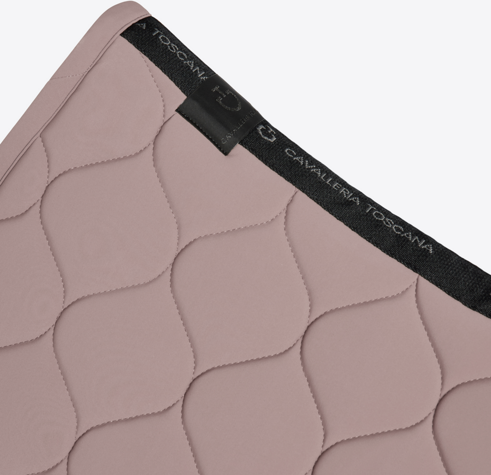 Cavalleria Toscana New Circular Quilted Jersey Dressuurpad  Creme  met zwart logo 