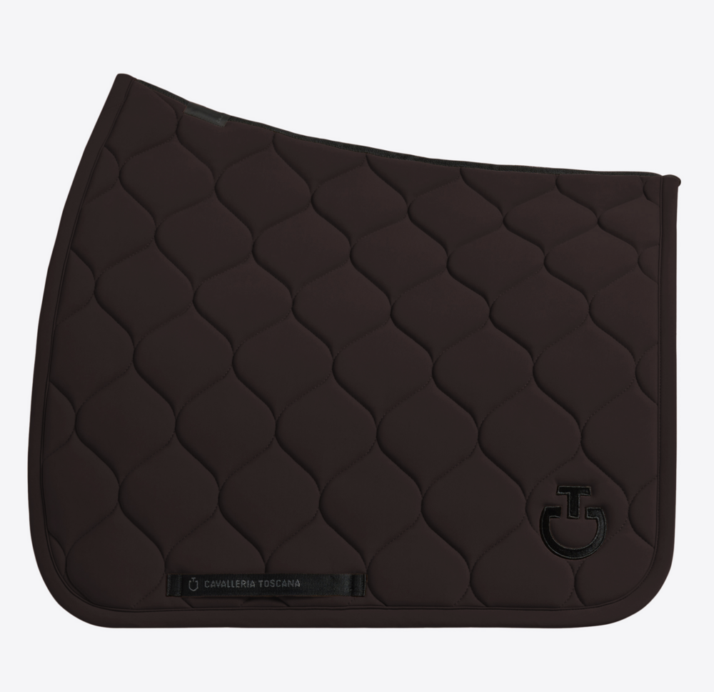 Cavalleria Toscana New Circular Quilted Jersey Dressuurpad  Espresso met zwart logo 