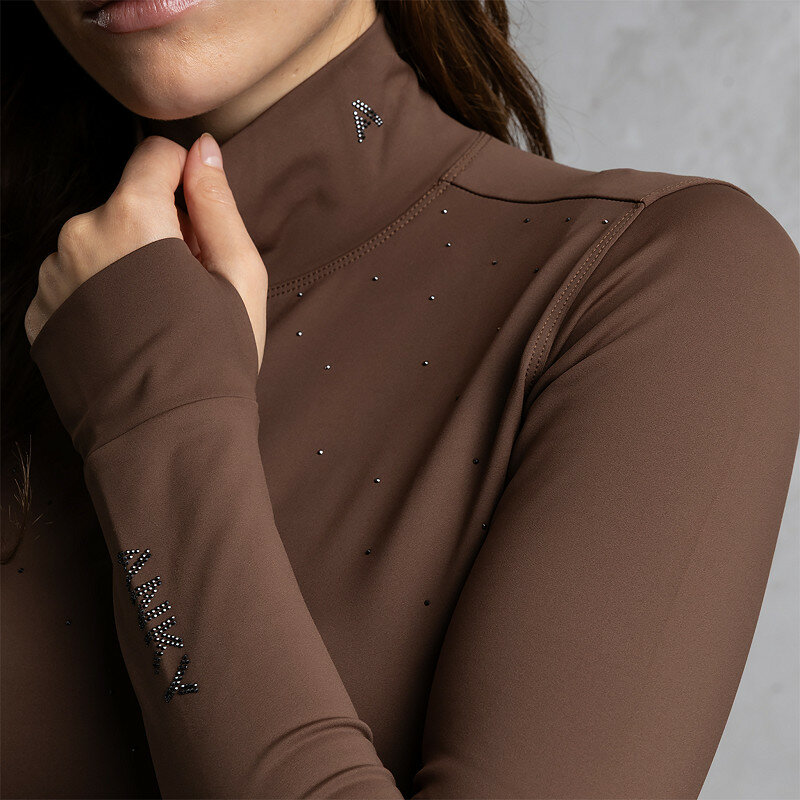 ANKY Mockneck lange mouwen Shirt Chestnut
