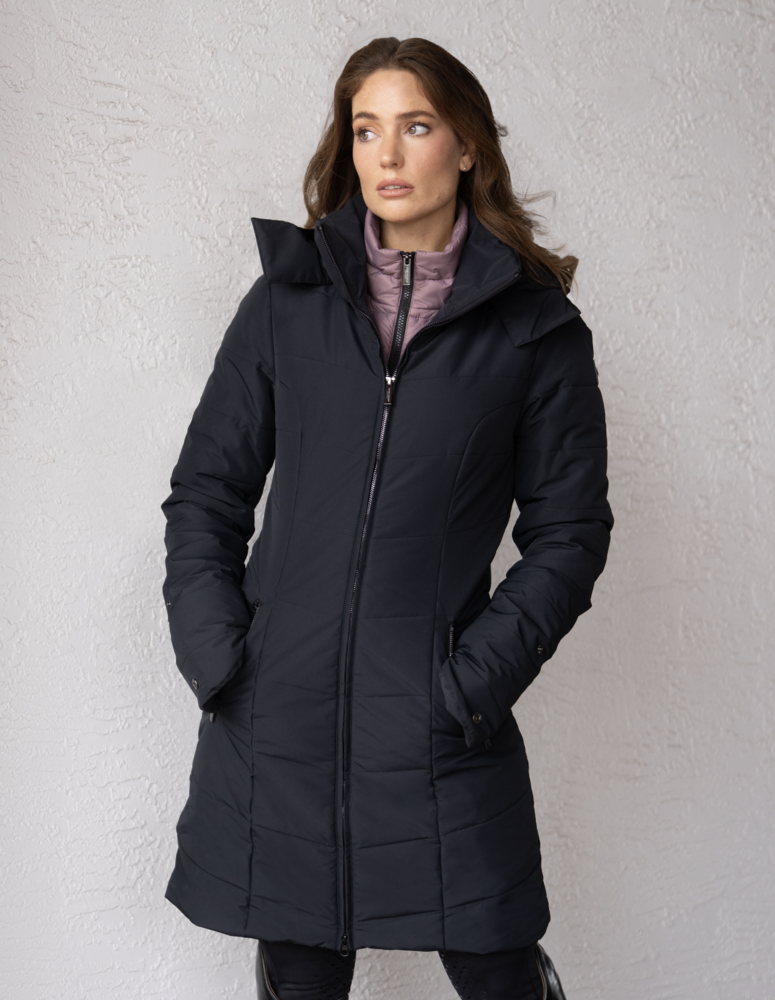 Equestrian Stockholm - lange - Winterjas Denali Black Blush