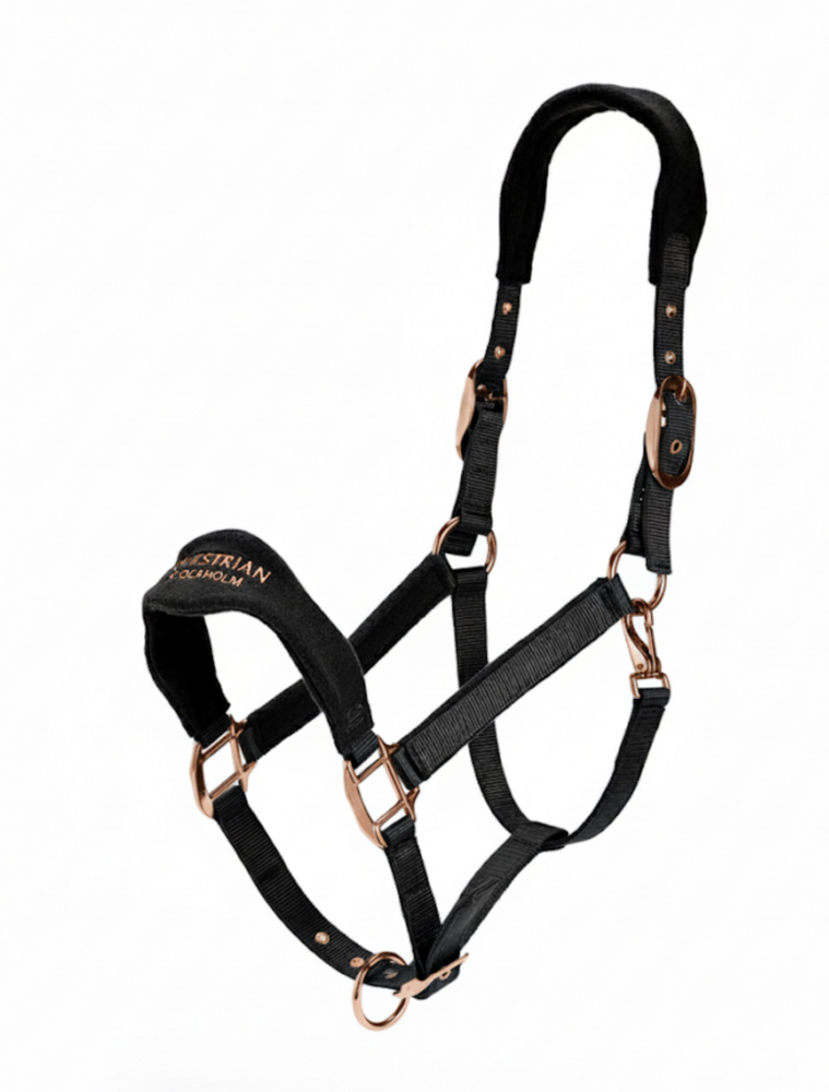  Equestrian Stockholm Anatomic Fleece Halster Black Blush