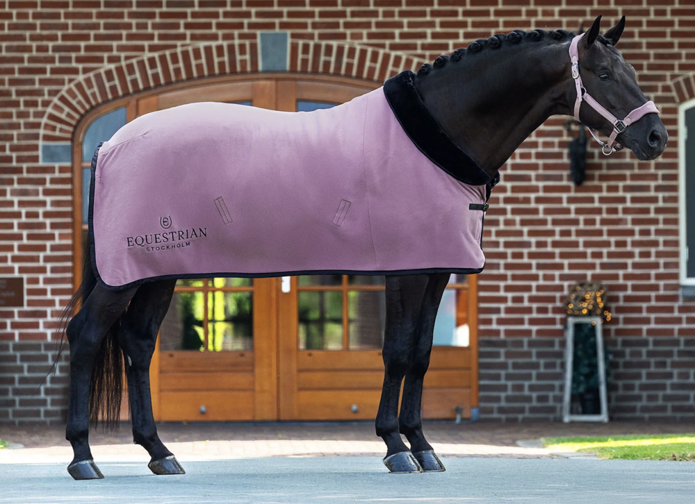 Equestrian Stockholm fleece deken met Fur kraag - Blush 