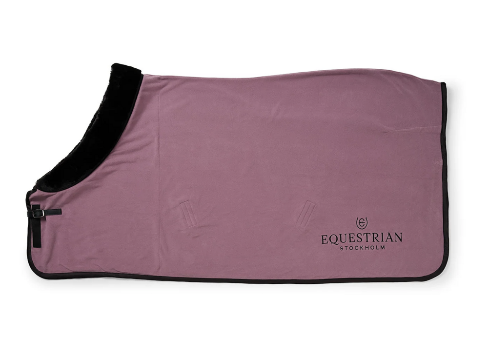 Equestrian Stockholm fleece deken met Fur kraag - Blush 