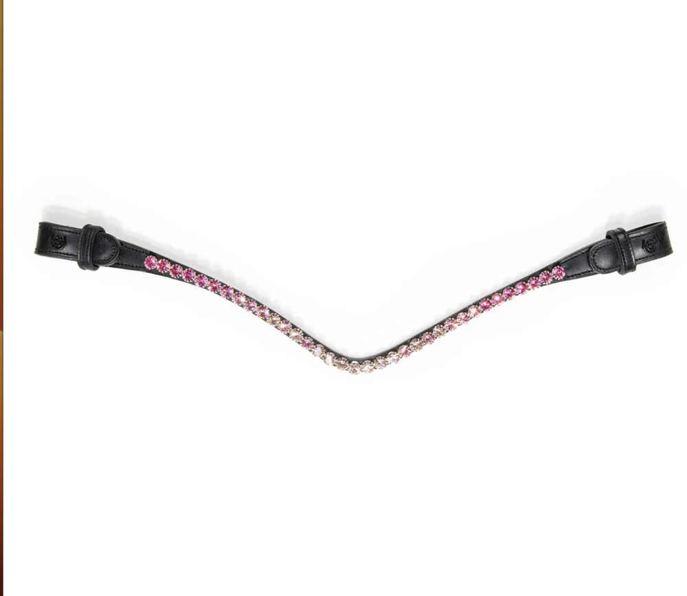 Equestrian Stockholm frontriem Faded Pink 8 mm full