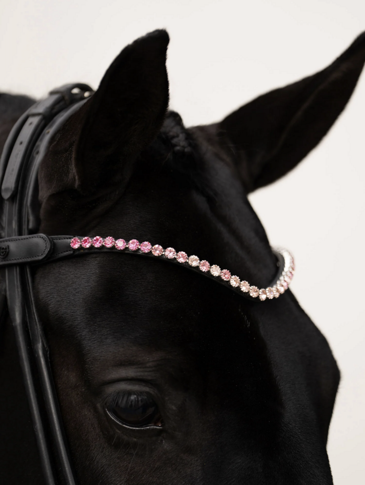 Equestrian Stockholm frontriem Faded Pink 8 mm full