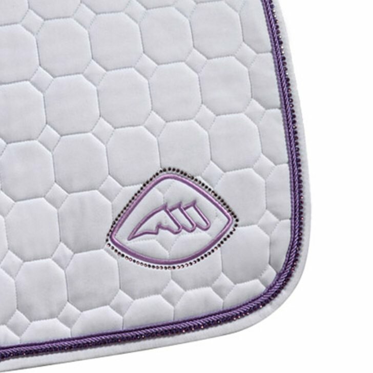 Equiline zadeldekje OctagonDressuur EQGLOC Wit met paars Full